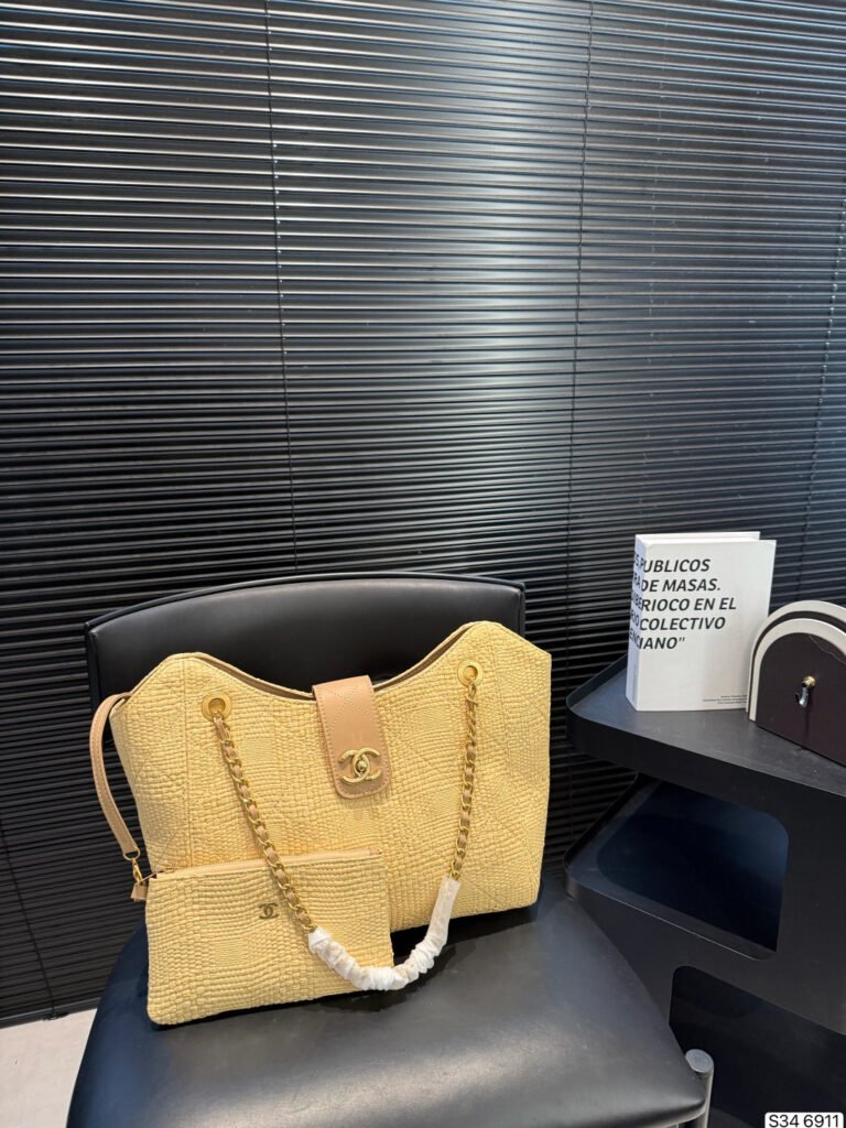 CHANEL 26S Woven Chain Tote — Yellow