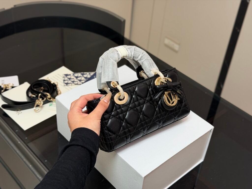 Dior Lady Sheepskin-Pattern Horizontal Bag