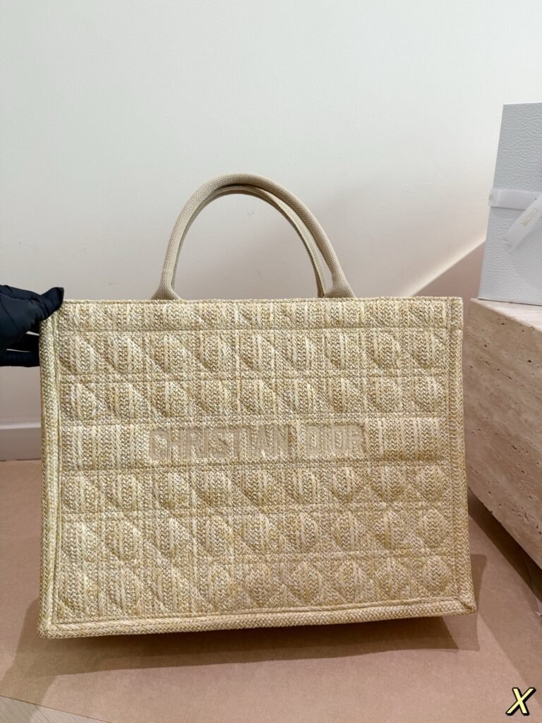 Dior Straw Woven Tote Bag