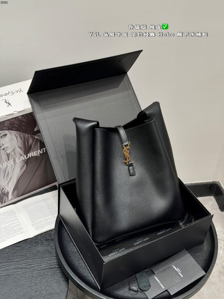 Saint Laurent Hobo Underarm Bucket — Full-Grain Calfskin