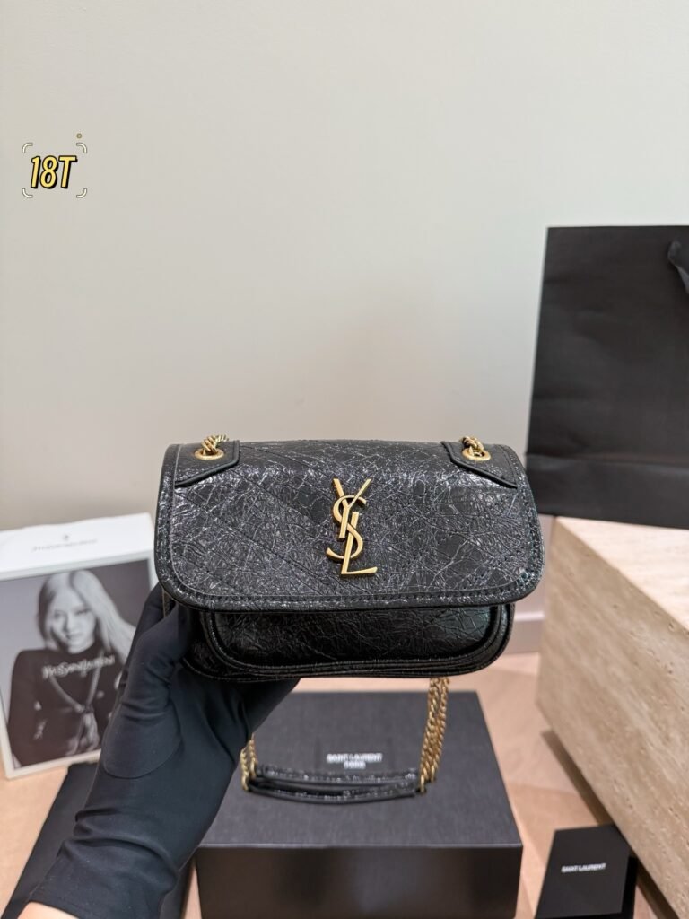Saint Laurent Niki Messenger — Distressed Oiled Calfskin