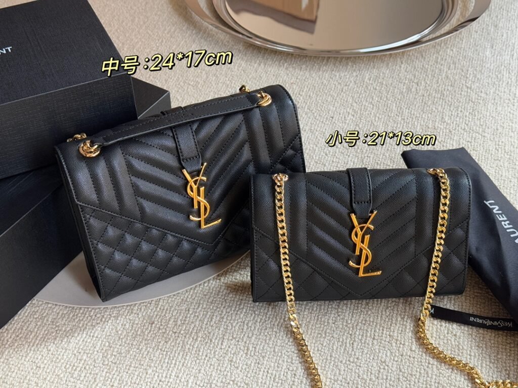Saint Laurent L'Envelope — Caviar Leather